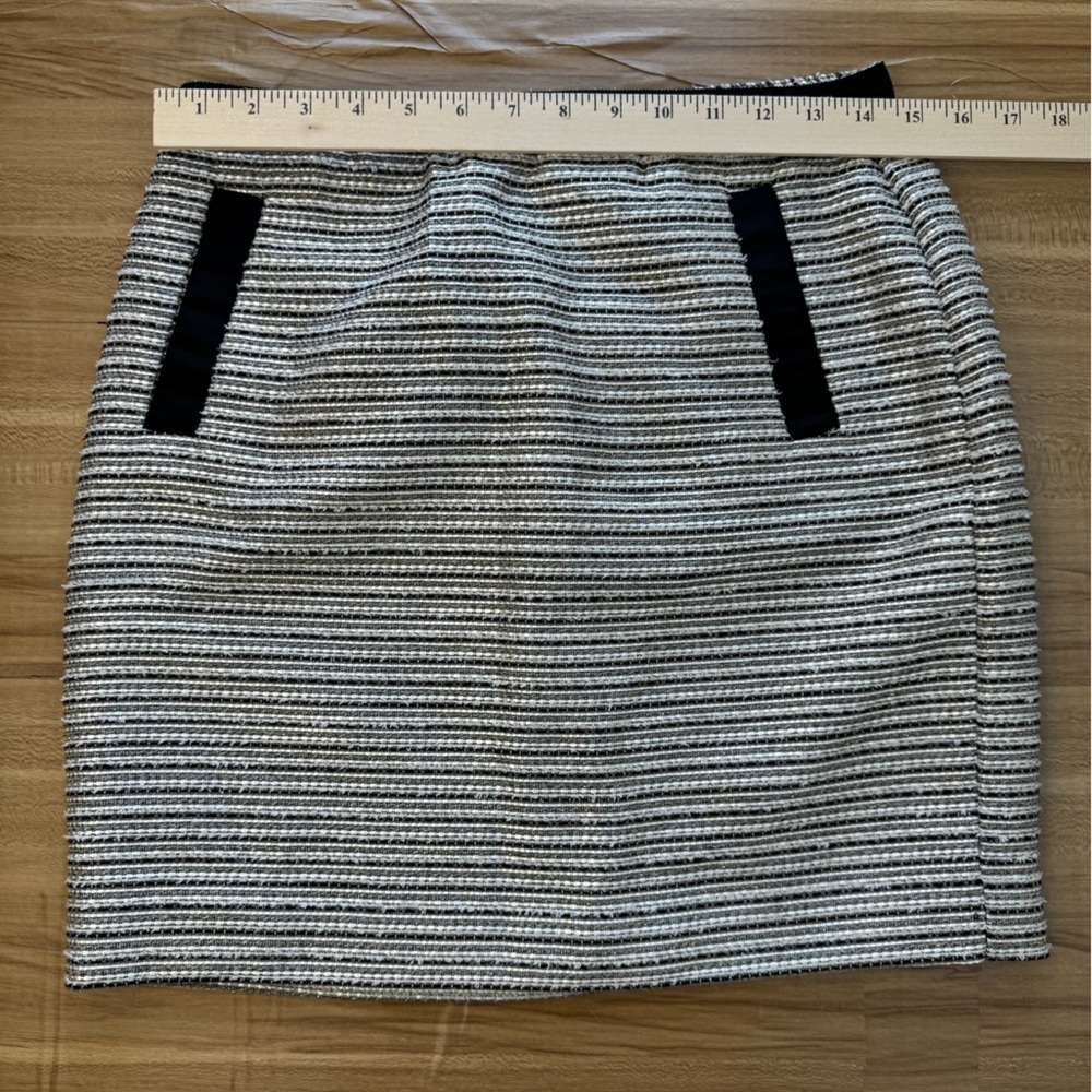 LOFT Black and White Striped Skirt - Picture 3 of 5
